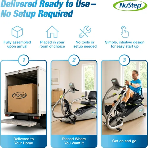 Vista 8 de NuStep Recumbent Cross Trainer Stepper, Low-Impact Full-Body Exercise, Adjustable Arms & Legs, 360-Degree Swivel Seat, Engaging Programs