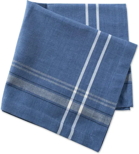 Vista 4 de DII - Servilletas para mesa estilo rústico, colección con rayas estilo francés, 20 x 20 pulgadas, color azul cambray, 6