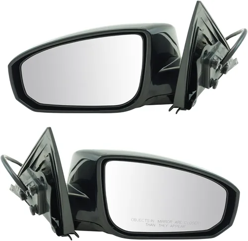 Vista 64 de TRQ Conjunto de 2 piezas de espejo lateral para conductor y pasajero, ajuste eléctrico, sin calefacción, sin memoria, color negro, compatible