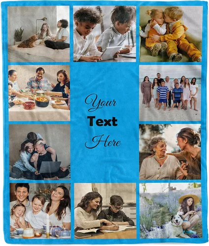 Vista 40 de Manta de collage de fotos personalizada, manta de boda. Manta de forro polar suave y acogedora, manta de fotos personalizada. Regalo para boda