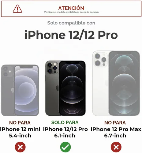 Vista 2 de Dexnor - Funda para iPhone 12 & iPhone 12 Pro con tapa deslizante para cámara, soporte ajustable y protector de pantalla integrado, carcasa