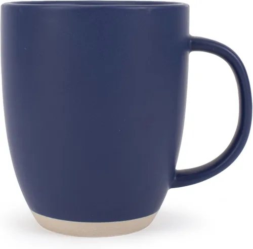 Vista 18 de Elanze Designs Paquete de 2 tazas de café de cerámica de 13 onzas con fondo de arcilla cruda, color verde menta Verde (Mint Green)