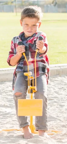 Vista 6 de Sand Digger, un juguete de retroexcavadora de metal resistente: Tough Kid (amarillo)