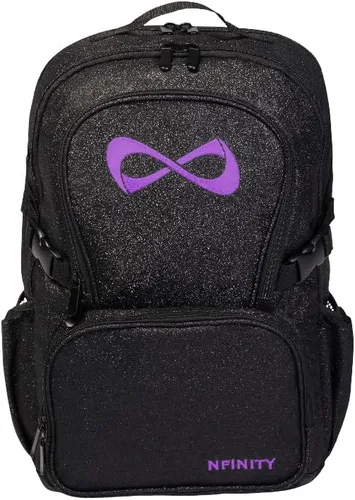 Vista 11 de Nfinity Sparkle Cheer Backpack - Mochila ligera y duradera bolsa de Negro Sparkle/Logo de oro