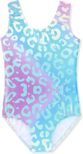Vista 40 de HOZIY - Leotardos de manga larga para niñas, de gimnasia, para niños pequeños, trajes florales de unicornio, galaxia, arco iris, patrón de rayas