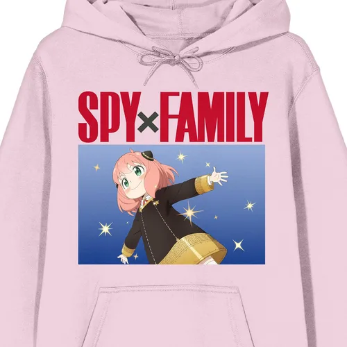 Vista 2 de Bioworld Spy x Family Poster Art Anya Forger - Sudadera con capucha para mujer, color rosa