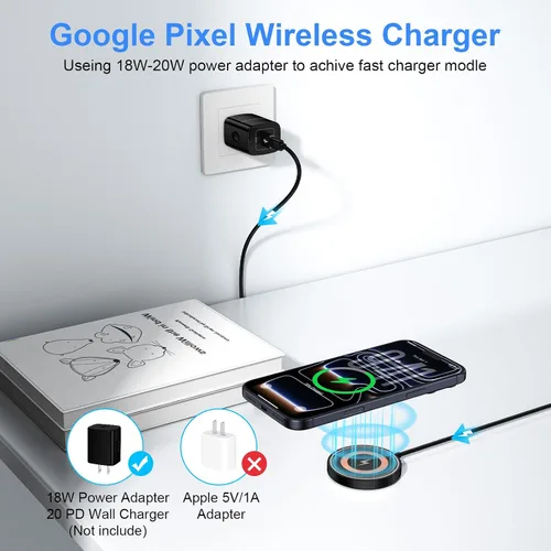 Vista 2 de Cargador inalámbrico magnético para Google Pixel 11/11 Pro XL/10 Pro Fold