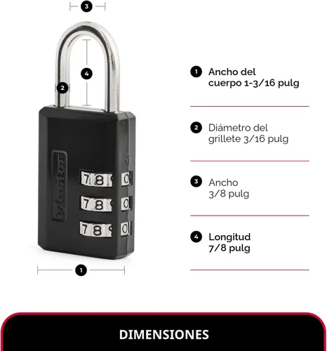 Vista 7 de Master Lock 120Q Candados anchos con llave, 3/4 pulgada, latón macizo, 4 unidades, 647D