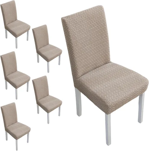 Vista 26 de Fundas elásticas para sillas de comedor, fundas de asiento para sillas de comedor, juego de 4/6 fundas para sillas de cocina para el hogar, hotel