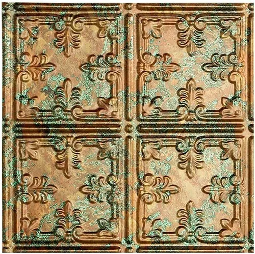 Vista 12 de FASÄDE - Panel adhesivo para techo de vinilo decorativo con estilo/patrón tradicional de 2 x 4 pies en plata entrecruzada (paquete de 5)