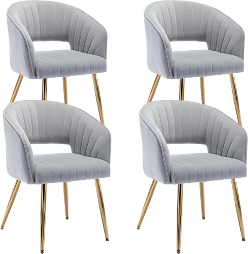 Vista 9 de KCC Silla de Escritorio Moderna de Terciopelo Sillón de Acento Tapizado Sillas Copetudas Sillas de Comedor, Sillas de Tocador Copetudas Silla