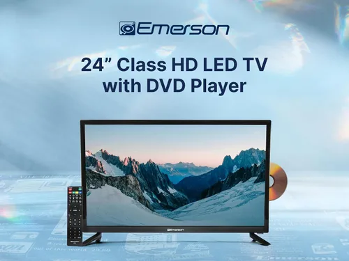 Vista 8 de Emerson ETD-2450 24" clase LED HDTV con reproductor de DVD incorporado, 720p HD, entradas HDMI/USB, sintonizador digital, diseño delgado, montaje