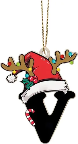 Vista 48 de Decoraciones de Navidad - Letras de adorno de la A a la Z para el árbol, adornos colgantes del alfabeto de Navidad de bricolaje (A)