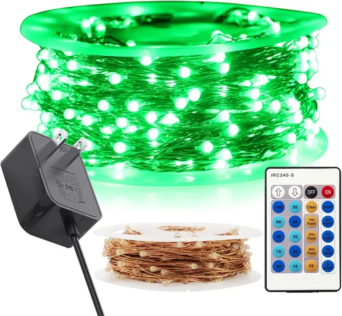 Vista 11 de RUICHEN Guirnalda de luces regulables enchufables de 66 pies, 200 luces LED de alambre de cobre con control remoto, blanco cálido