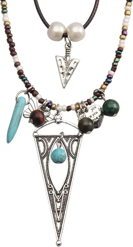 Vista 26 de Collares de cuentas de colores para mujer, collar de perlas turquesas, collar de cuentas de playa de verano, collares bohemios para mujer