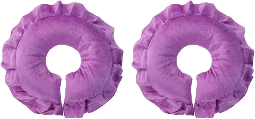 Vista 3 de Amosfun 2 uds. Almohada de cara redonda Spa en forma de U para belleza en forma de algodón para la cara, cojín de algodón para el cuello, masaje