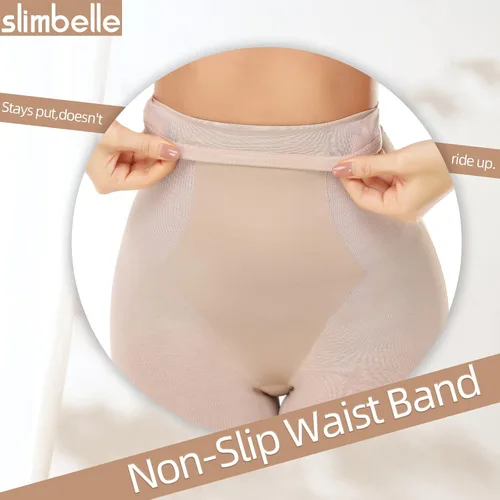 Vista 4 de SLIMBELLE Pantalones cortos moldeadores para mujer, control de abdomen, sin costuras, moldeadores de cuerpo cortos de cintura alta para adelgazar