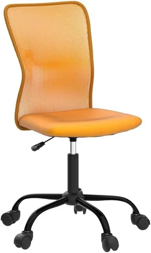 Vista 5 de HHS Silla de oficina en casa con malla sin brazos, ergonómica, ajustable, respaldo medio para mujer, pequeño, moderno, giratorio, con ruedas, hogar