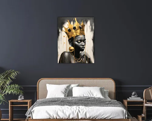 Vista 200 de Arte de pared afroamericano, decoración de rey y reina bailarín negro para sala de estar, arte de pareja de amor negro para dormitorio, lienzo