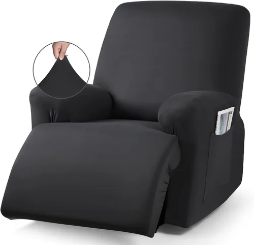 Vista 32 de TAOCOCO Sofá reclinable con funda de consola central, 4 piezas de tela de poliéster elástica, protector de muebles suave y lavable