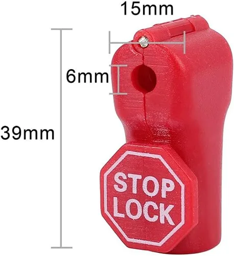 Vista 2 de Cerradura de parada antirrobo antirrobo 0.236 in Red Retail Shop Seguridad Display Hook Lock (50)