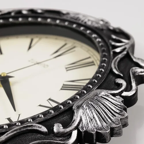 Vista 6 de AYRELY Reloj de pared rústico ovalado de 14 pulgadas, funciona con pilas, reloj silencioso de estilo rústico que no hace tictac, decorativo