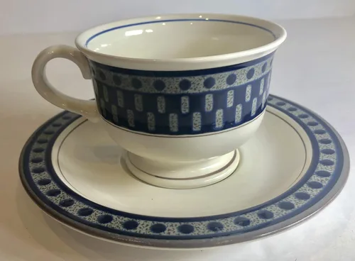 Vista 3 de Mikasa Platillo de té azul azteca (solo queda 1)