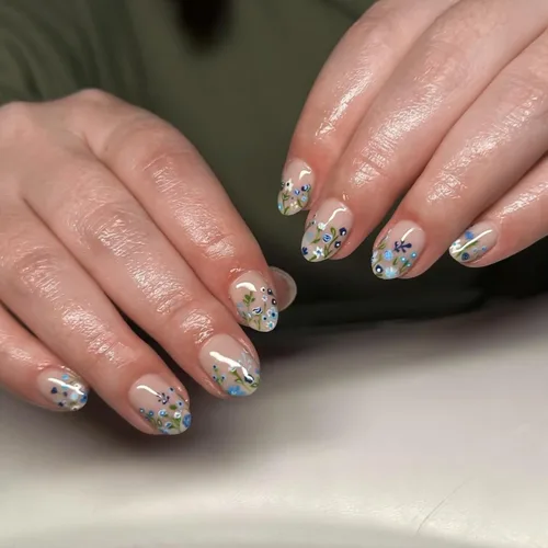 Vista 8 de Uñas postizas medianas a presión con forma de almendra y nude K-Nude