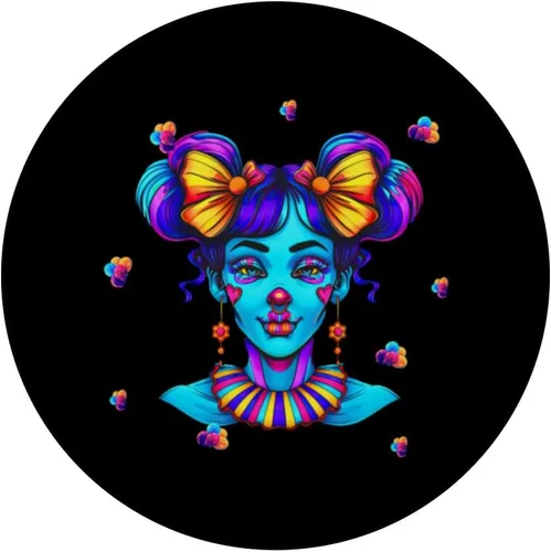 Vista 3 de Cute Streetwear synthwave 80s 90s retro anime girls clown PopSockets Adhesive PopGrip