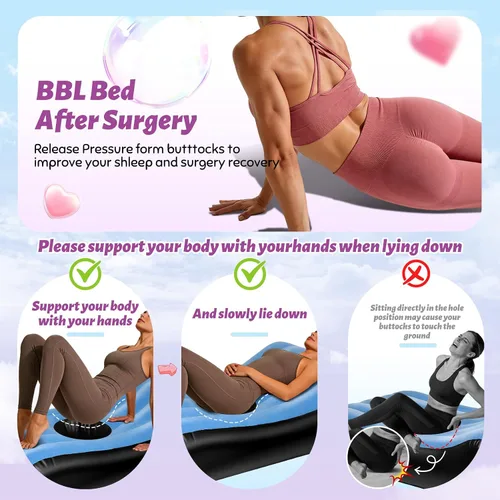 Vista 5 de Cama BBL después de la cirugía para dormir con agujero, BBL B-ed con Azul