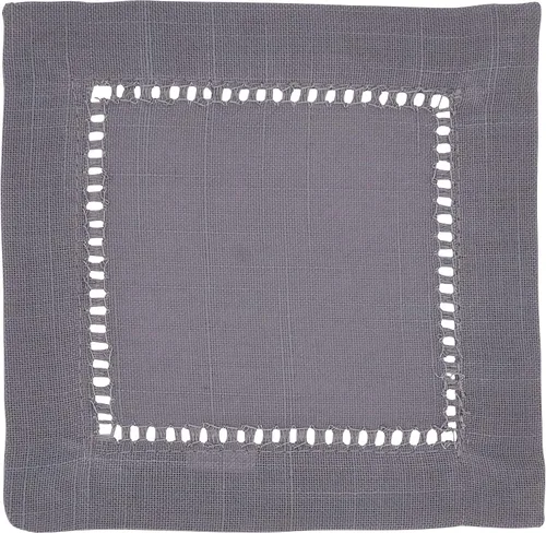 Vista 66 de SARO LIFESTYLE Servilleta de cóctel con borde cosido (juego de 12), negro, 6"x6