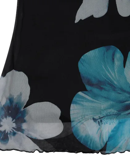 Vista 5 de SOLY HUX Vestido de malla floral para mujer, vestido largo para cóctel Floral azul