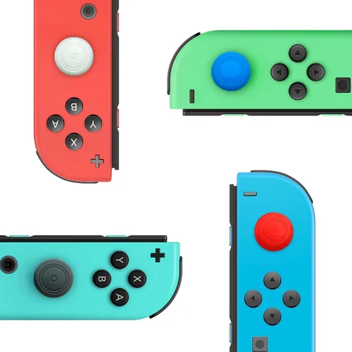 Vista 3 de 8 tapas de silicona suave para interruptor Joycon para pulgar, tapas de joystick compatibles con Nintendo SwitchOLEDSwitch Lite, tapas de botón