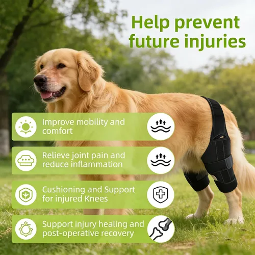 Vista 7 de Dog Hind Leg Support Brace, Adjustable Rear Leg Compression Wrap Adjustable Breathable Neoprene Rear Leg Support for Small, Medium & Large Dogs