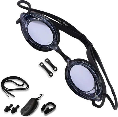 Vista 11 de Swim Goggles for Men Women – No Leak Anti-Fog UV HD Wide Vision, Racing & Swimming Goggles Black-Electroplate