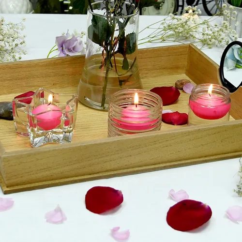 Vista 4 de Zest Candle Velas flotantes de 24 piezas, 1.75 pulgadas, rosa intenso