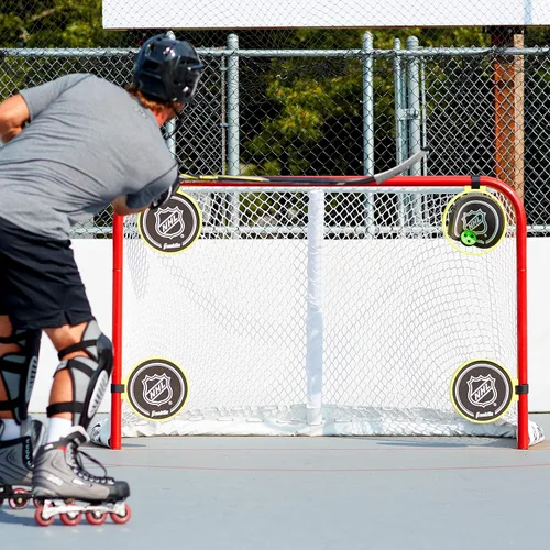 Vista 7 de Franklin Sports NHL - Disco de hockey callejero X3 Roll-a-Puck al aire libre - Disco de hockey callejero tamaño oficial - Verde