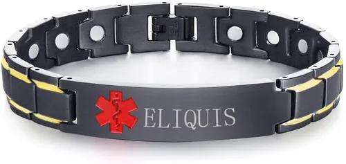 Vista 24 de XUANPAI Pulseras de alerta médica para hombres y mujeres con grabado gratuito ajustable de acero inoxidable para emergencias médicas