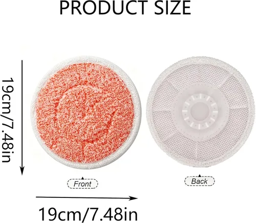 Vista 4 de Paquete de 8 almohadillas de repuesto para mopa de vapor, almohadillas de microfibra lavables (naranja)