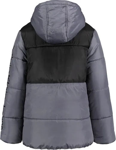 Vista 2 de Calvin Klein Chaqueta de burbujas con capucha pesada para niños con forro polar