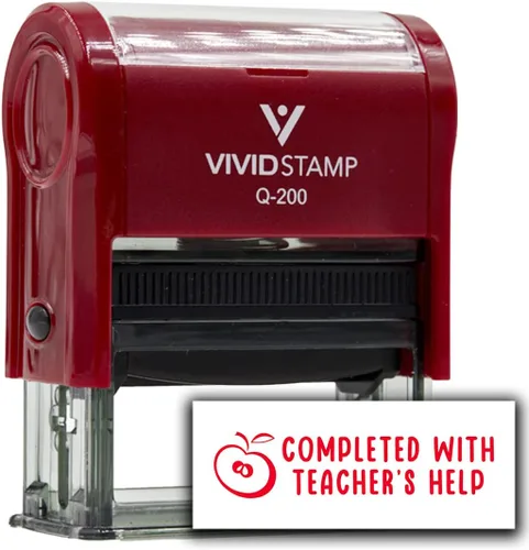 Vista 11 de Vivid Stamp Completado con sellos de ayuda del profesor para calificar sellos de goma autoentintados (tinta negra) - Q-200 Negro
