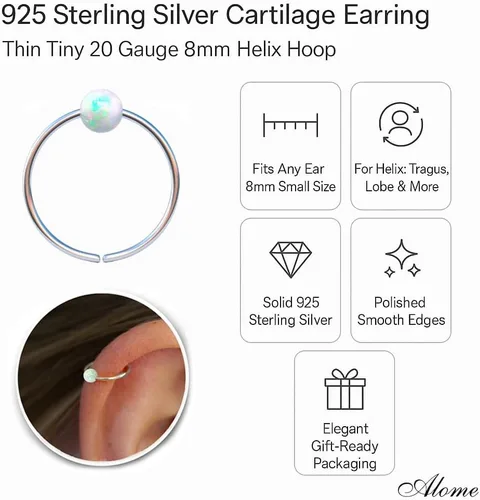 Vista 12 de Variedad de aretes de aro para cartílago