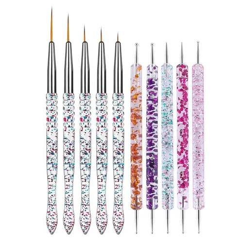 Vista 6 de Juego de pinceles para arte de uñas de 10 piezas con herramientas punteadas 10PCS-2