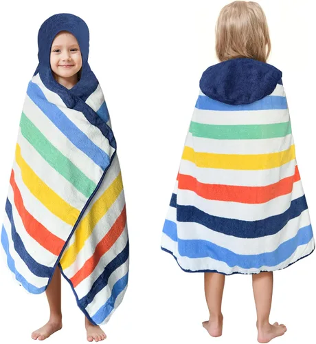 Vista 15 de Style Quarters - Toalla de baño para bebé, 100 % algodón de rizo suave con capucha, toalla de playa de alpaca de dibujos animados, toalla de playa