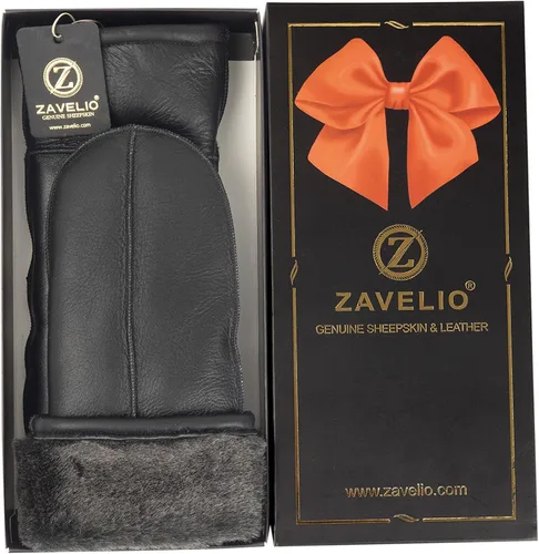 Vista 6 de Zavelio Manopla de piel de oveja prémium para hombre