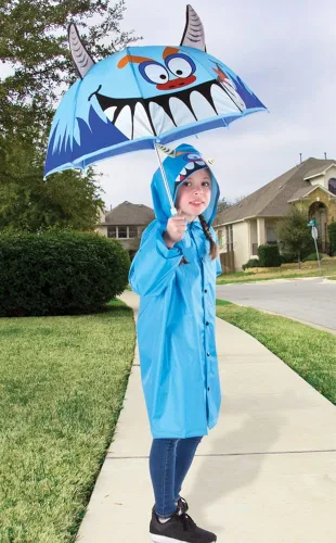 Vista 2 de Cloudnine - Impermeable Monster para niños de 5 a 12 años, talla única, color azul, Azul