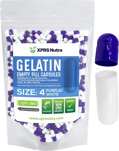 Vista 19 de XPRS Nutra Cápsulas vacías tamaño 4 – 100 cápsulas pequeñas de gelatina vacías – Pastillas de relleno de cápsulas de bricolaje – Cápsulas de gel