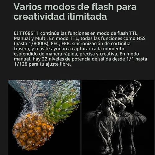 Vista 4 de Godox TT685II-C Flash para cámara Canon Speedlight, Flash E-TTL Speedlite de alta velocidad con sincronización, 2.4G Sistema inalámbrico X