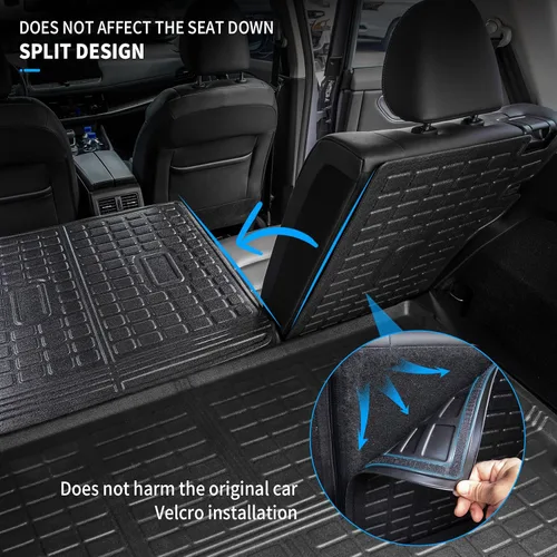Vista 7 de Bomely Alfombrillas de Piso Compatible con Nissan Rogue 2021-2025 2026 Alfombrilla de Maletero Forro de Carga TPE Para Todo Clima Protector