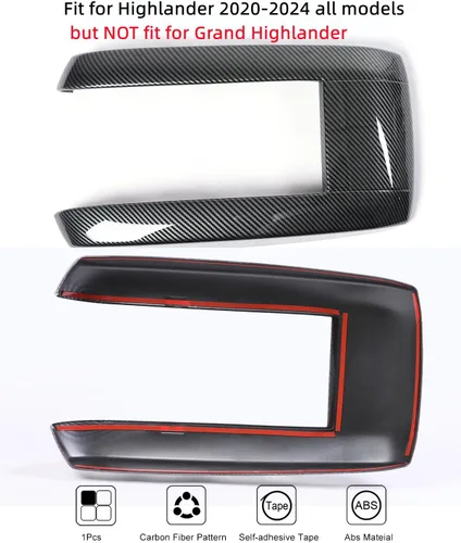 Vista 2 de Cubierta para caja de reposabrazos de control central para Toyota Highlander 2020-2025, protector de reposabrazos de fácil limpieza antiarañazos